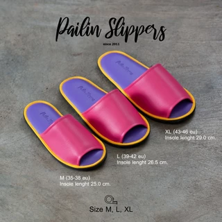 Pailin Slippers รองเท้าใส่ในบ้าน หนังเทียม ทนทาน หัวเปิด ขนาด M-L-XL พื้นหนา indoor / outdoor
