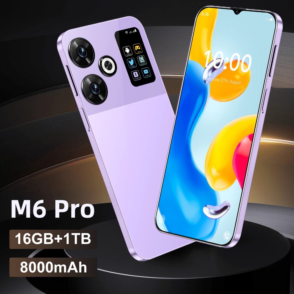 M6 Pro มาร์ทโฟน 16GB + 1TB 7.3 นิ้วหน้าจอ 5G 8000mAh ทรศัพท์ Android