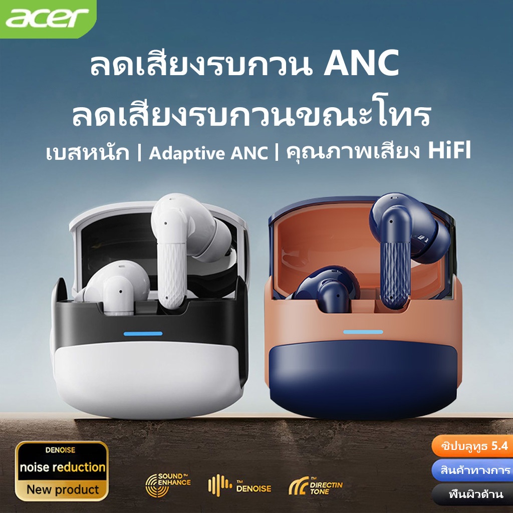 Acer OHR548 หูฟังบลูทูธไร้สาย Bluetooth 5.4 HiFi HD Call ANC ลดเสียงรบกวน หูฟังบลูทูธ เสียงดี หูฟังไ