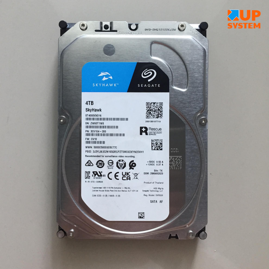 HDD SEAGATE SKYHAWK (ST4000VX016) / 4TB / SATA -III / 5.4RPM / Size 3.5นิ้ว (#ฮาร์ดดิสก์มือ2)