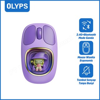 OLYPS Mouse เมาส์ไร้สาย Bluetooth เสียงเงียบ ไฟหายใจเอฟเฟกต์…