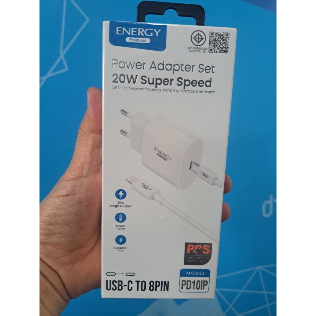 สายชาร์จ usb C to 8pin energy 20 watt