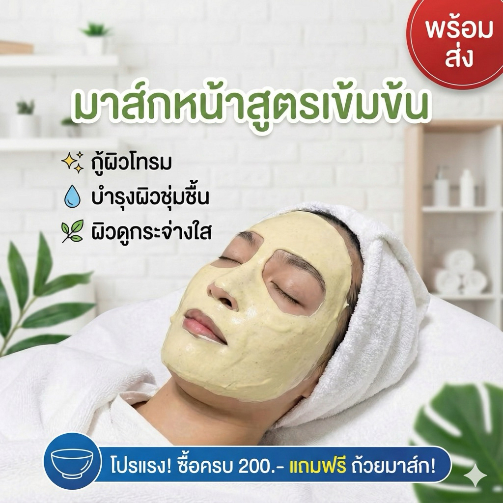 ผงมาส์กหน้า Modeling Mask (เกรดสปาพรีเมี่ยม)  รวมทุกสูตร บำรุงผิวล้ำลึก ผิวใส ฉ่ำวาว นุ่มชุ่มชื้น 20กรัม c