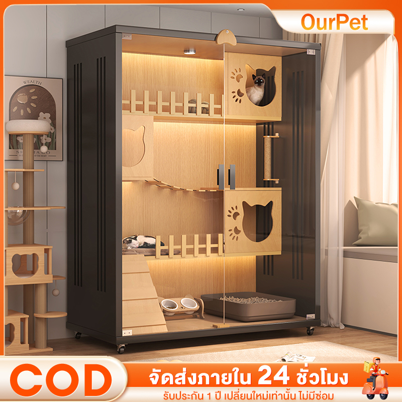 Cat Villa วิลล่าแมว บ้านแมว คอนโดแมว บ้านแมว กรงแมว ระบายอากาศได้ดี ไม่ร้อน กรงแมว กรงแมวแบบใหญ่ๆ