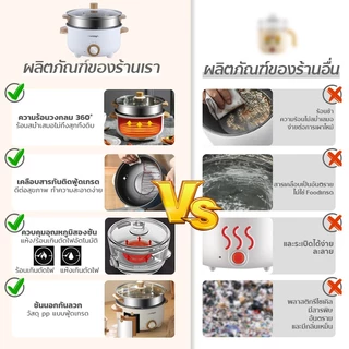 CAMEL หม้อไฟฟ้ามินิ หม้อหุงข้าวไฟฟ้า หม้ออเนกประสงค์ 4L เคลือบสารกันติด นึ่ง ต้ม ทอด ผัด ตุ๋น