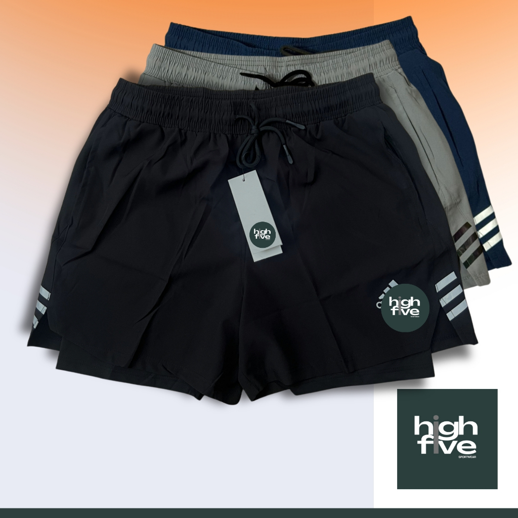 HIGHFIVE กางเกงวิ่งมีซับใน Running sport/Black,green,Navy กางเกงกีฬามีกระเป๋า