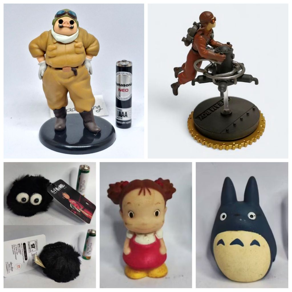 💿(แท้/มือ2)⭐STUDIO GHIBLI FIGURE TOTORO Porco Rosso สวมนิ้ว พวงกุญแจ ภูติฝุ่น KEY HOLDER