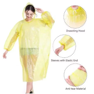 2026เสื้อกันฝนผู้ใหญ่ PE แบบหนา ขนาด 145x90 ซม. มีฮู้ด แขนยางยืด หลากสี 20 โหลต่อตัว