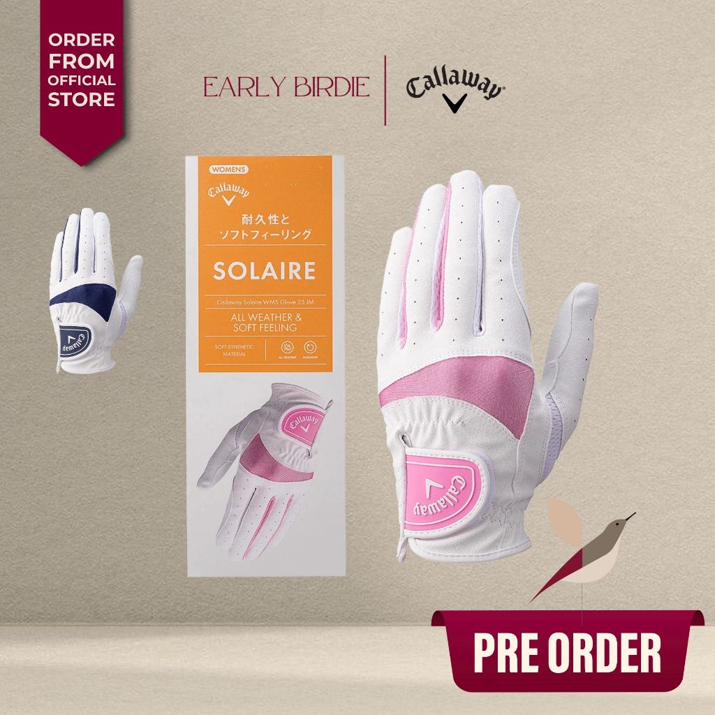 ถุงมือกอล์ฟ Callaway Solaire Glove Women's สำหรับผู้หญิง ไซส์ 25 JM (Pre-order)