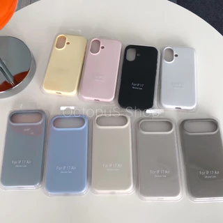 (สำหรับรุ่น 17-17promax) เคสซิลิโคนสีพื้น เคสสีพื้นไม่มีโลโก้ ด้านในบุกำมะหยี่ พร้อมส่ง ***