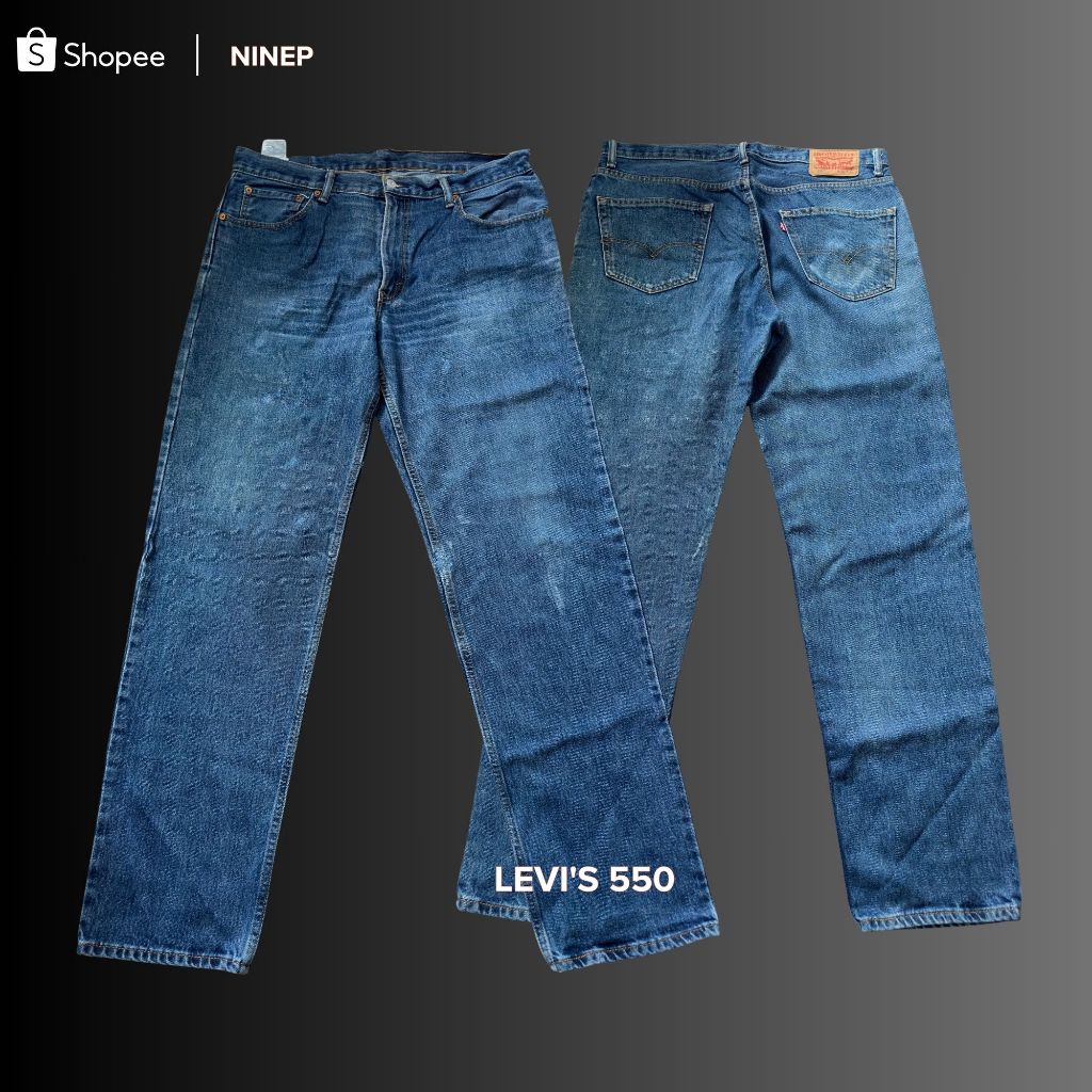 กางเกงยีนส์ Levi's 550 มือสองแท้ เอว 36 นิ้ว ทรง Relaxed Fit ฟอกสีสวย งานวินเทจ สภาพดี พร้อมส่ง