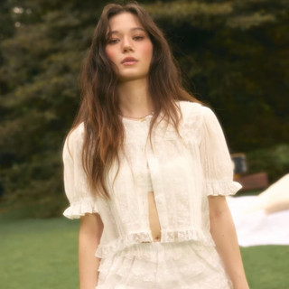 Lookbooklookbook พร้อมส่ง violette top เสื้อลูกไม้ เสื้อแขนต…