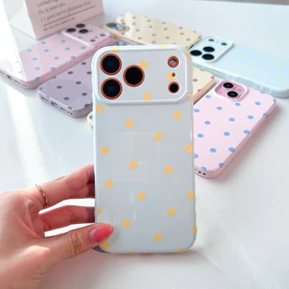 [i17] พร้อมส่ง T1S65 🛼🧁 เคสไอโฟน Polkadot case เคสลายจุด ผิวมันวาว เคสโทรศัพท์ For IPhone 13-16Promax,17Pro,17Promax