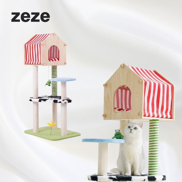 Zeze คอนโดแมว ฟาร์มบ้านไร่ – โครงปีนแมว เสาลับเล็บแมว บ้านแมว มีที่ลับเล็บแมวในตัว