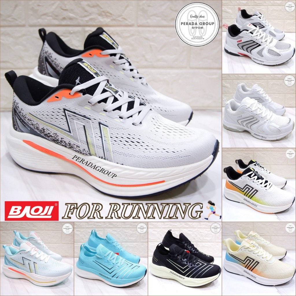 baoji for running แท้💯% รองเท้าผ้าใบ รองเท้าวิ่งบาโอจิ รุ่น BJM758 / BJM831 / BJM891 / BJM952 ไซส์ 4
