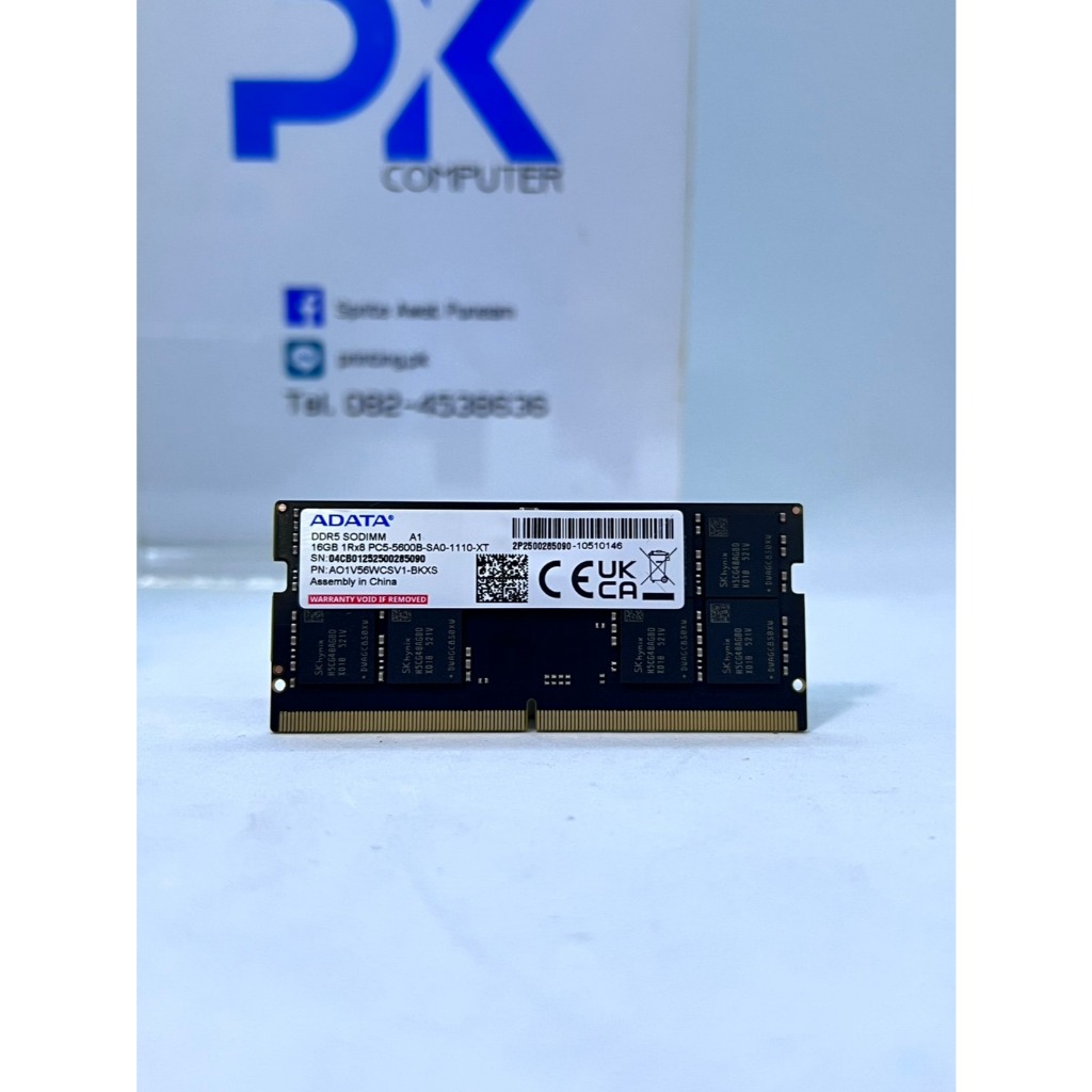 แรมโน๊ตบุ๊ค RAM NB DDR5 16GB (16GBX1) 5600 SODIMM ADATA มือสอง Used (มีส่งด่วน)