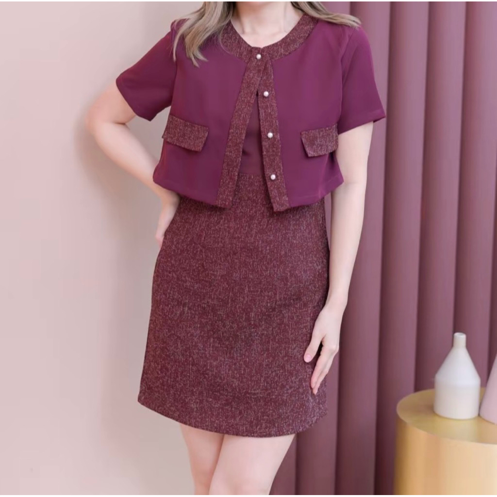 Crayon Finza Dress สีแดง
