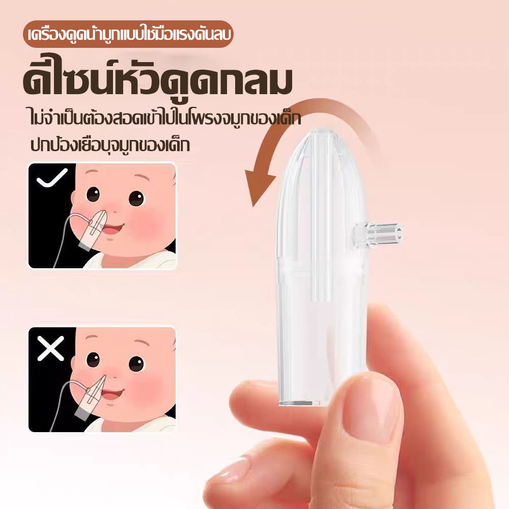 เครื่องหายใจจมูกแบบพกพา แรงดันลบ เครื่องดูดน้ํามูกเด็ก หลักการพ่นจมูกแบบแมนนวล เครื่องช่วยดูดน้ํามูก ด้ามจับควบคุมแบบดึง รูปที่ 2
