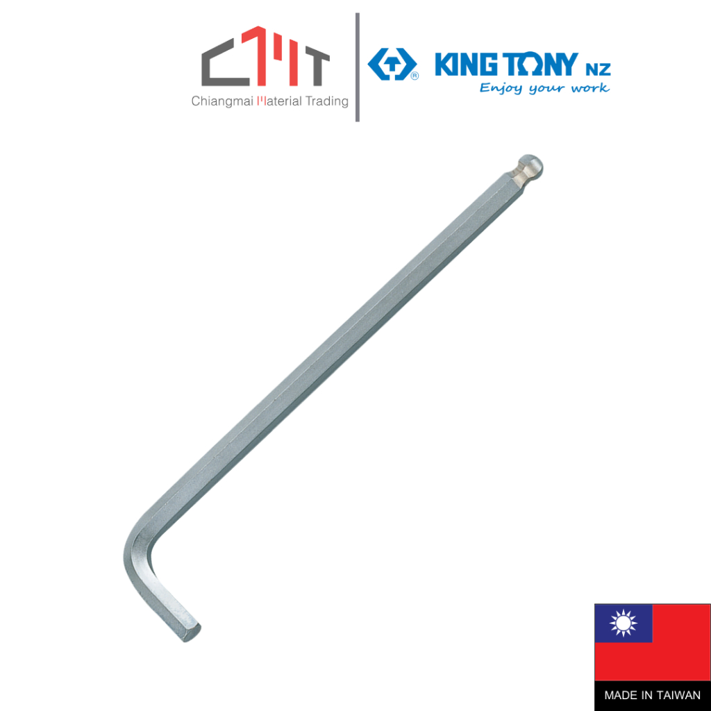 KING TONY ประแจหกเหลี่ยม หัวบอล ยาว สีขาว ขนาด 1.5 - 10 No.1120MR (Ball Hex Key (Extra long arm)