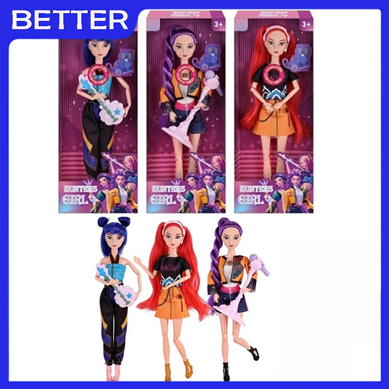 KPop Demon Hunters Huntrix พร้อมตุ๊กตาแสงและดนตรี Rumi Zoey Mira ชุดของเล่นเด็กของขวัญ ของเล่นตุ๊กตา