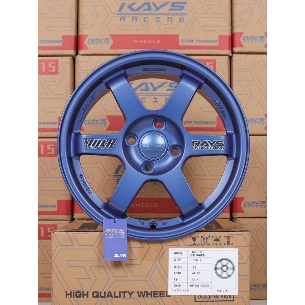 ล้อTE37 (สติ๊กเกอร์) ขอบ15 กว้าง7 ET35. 4รู/100(งานKAYS)🏁