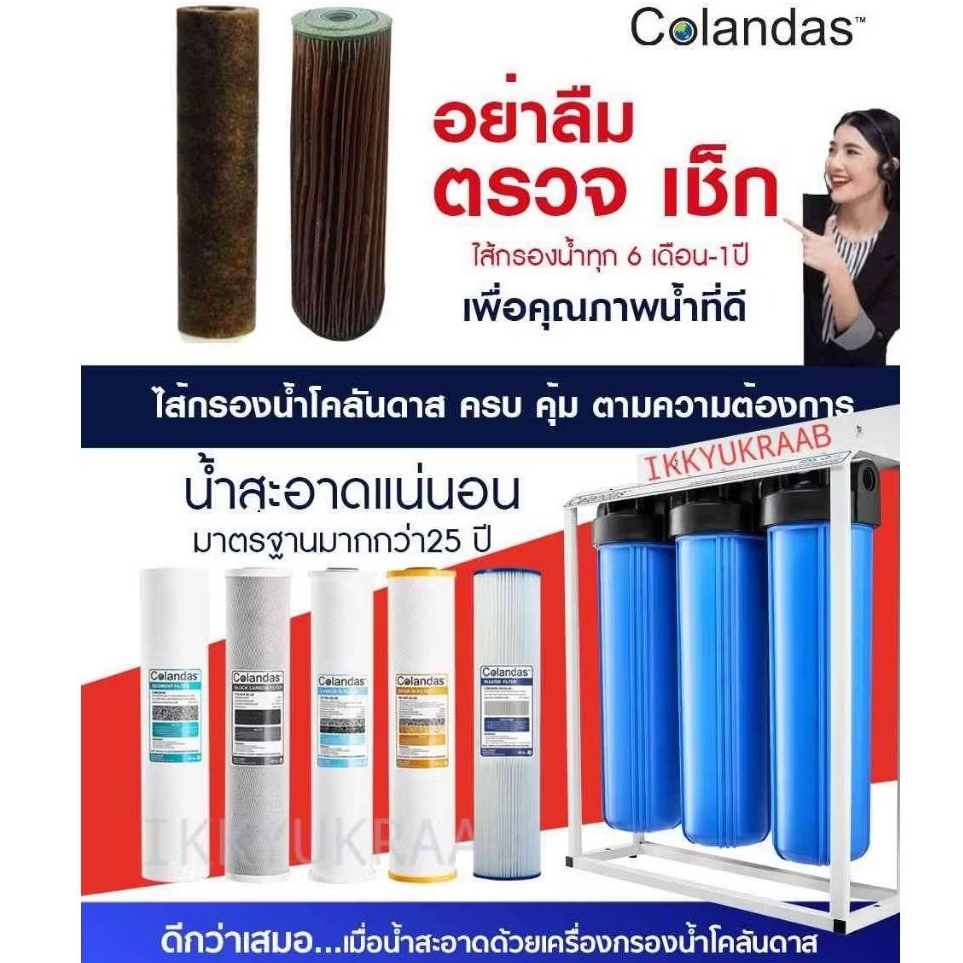 ไส้กรอง  BIG BLUE PP CARBON RESIN  20 นิ้ว บิ๊กบลู ไส้กรองเส้นผ่าศูนย์กลาง 4.3-4.5 นิ้ว