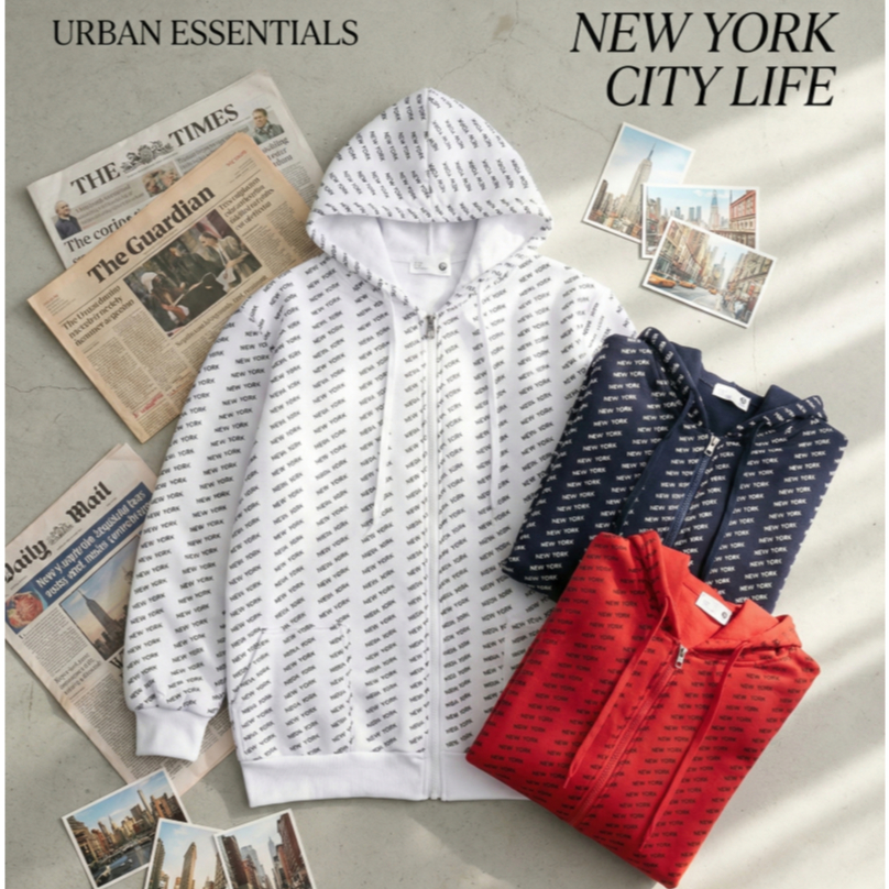 MANY.S🐉 ส่งไว 24 ชม.  NEWYORK 🍒 ( LIMITED EDITION ) เสื้อกันหนาว สไตล์เท่ ดูดี แขนยาวมีฮู้ด ผ้านิ่มใส่สบาย มีเก็บเงินปลา