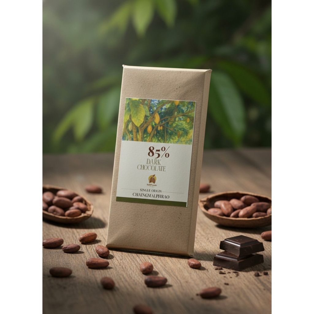 Chocolate Single Origin Dark Chocolate 85% | ChaingMai Phrao By CocoaBaanhao
