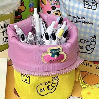 กระเป๋าใส่ดินสอ จัดระเบียบเครื่องสำอางค์ ทรงกระบอกพับได้ Creative Pencil Holder