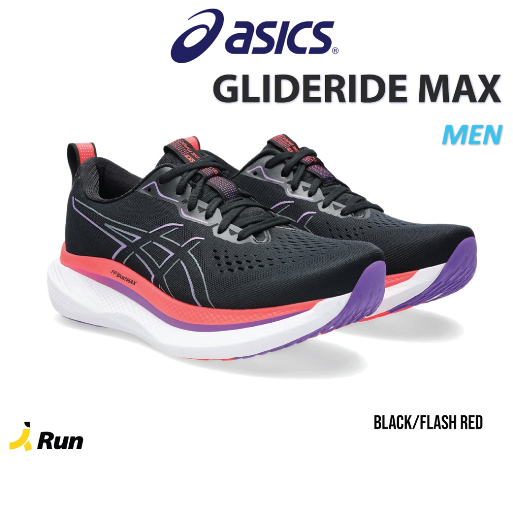 Asics Men's Glideride Max Black/Flash Red รองเท้าวิ่งผู้ชาย Bananarun