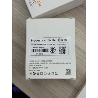 ที่ชาร์จ ชุดชาร์จ 5V/2A USB Fast Charger เหมาะสำหรับ IOS Android