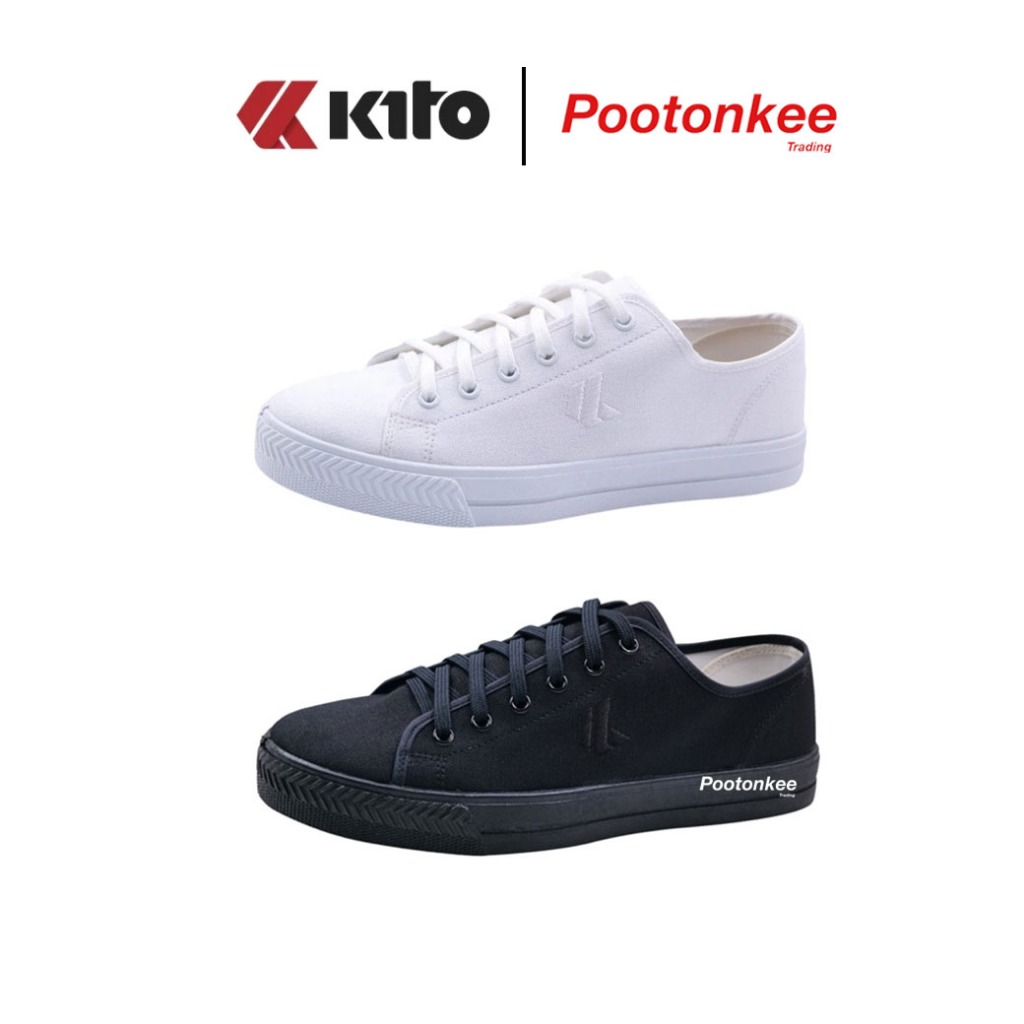 Kito  รุ่น BR27  รองเท้าผ้าใบ กีโต้ รองเท้านักเรียน สีขาว สีดำ ไซส์ 32-45