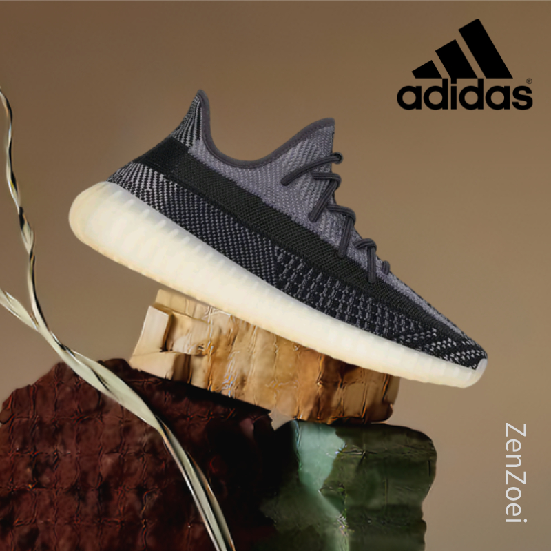 (ของแท้ 100%) 💯 adidas originals Yeezy Boost 350 V2 “Carbon”  FZ5000 lLow Sneakers
