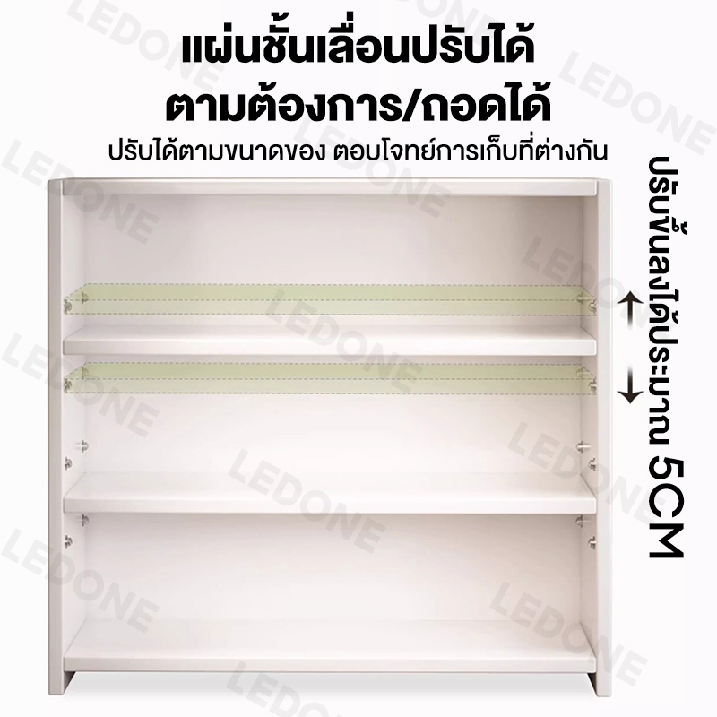 LEDONE ชั้นวางของ ชั้นวางของบนโต๊ะ ชั้นหนังสือ 3/4ชั้น ปรับเปลี่ยนรูปทรงได้ แผ่นไม้หนา ติดตั้งง่าย ราคา ถูกที่สุด ดีลบีเคเค แกลเลอรีภาพที่ 7
