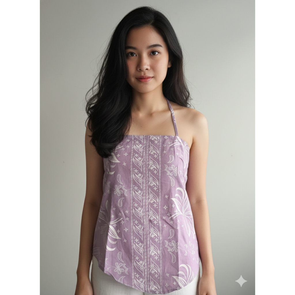 IDT008 เสื้อแขนกุด ชายไม่เท่ากัน สีพื้น ลาย  ผ้าทอมือ ผ้าปัก ผ้าไหมดูไบ ซิปหลัง มีเชือกผูกกระชับ มีส