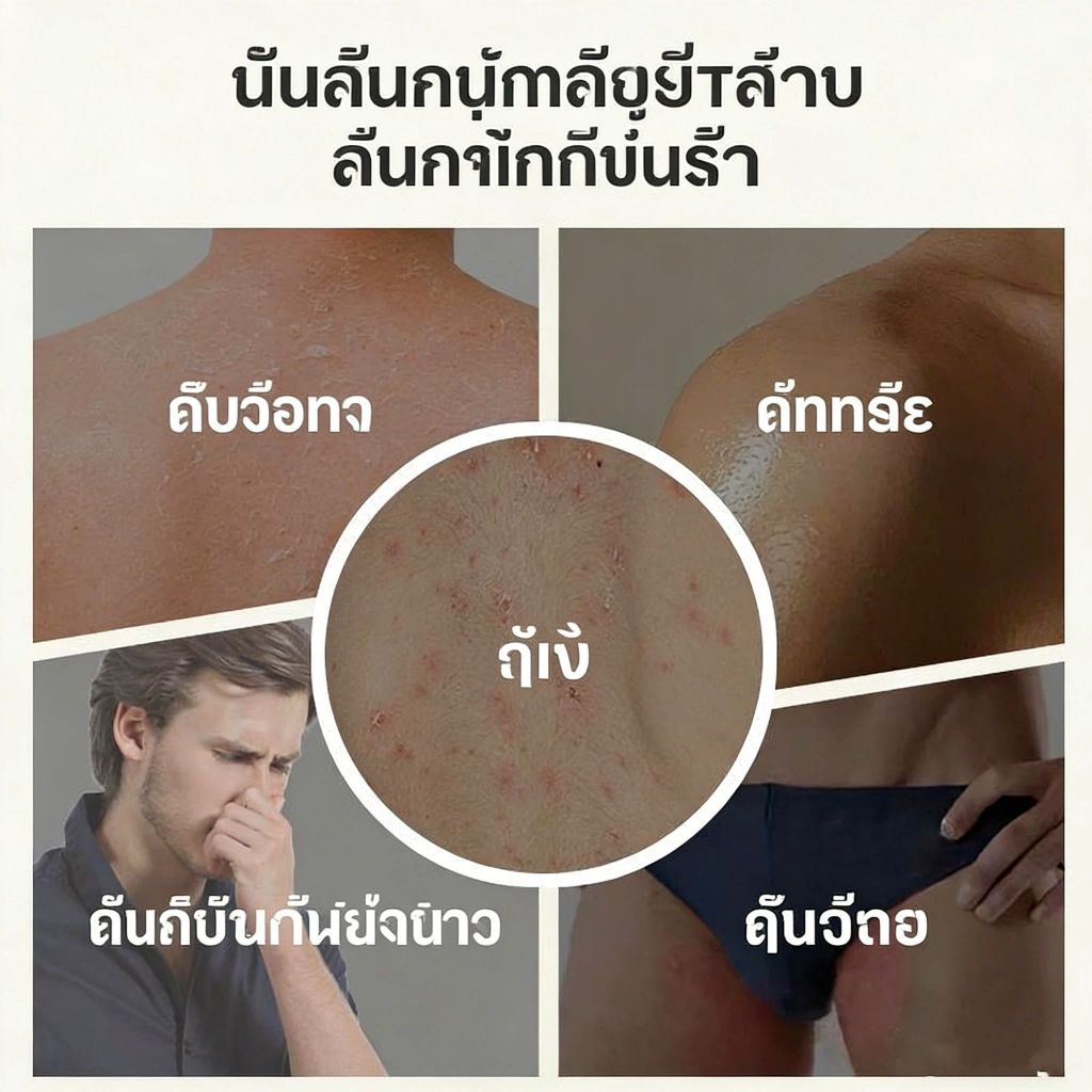 เจลอาบน้ำ 3 ใน 1 (อาบน้ำ/ล้างหน้า/ล้างผม) เจลอาบน้ำหอม รักษาสิวหลัง หมักศีรษะ และอาการคัน ขจัดฝ้า ให้ผิวขาวกระจ่างใส - รูปที่ 4