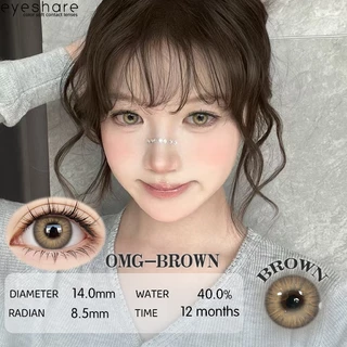 (COD)-100°-800°คอนแทคเลนส์สายตาสั้น สีน้ำตาล คอนแทคเลนส์รายวัน ใช้ได้หนึ่งปี เลนส์มินิ สีสันสดใส น่ารัก 14.0mm จัดส่งฟรี