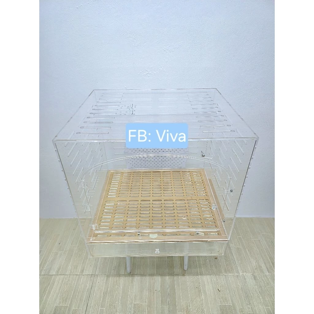 กรงอะคริลิคมือสองสีใส60*50*60 มีค่าจัดส่งอ่านรายละเอียดด้านล่าง หรือทักถาม thumbnail 5