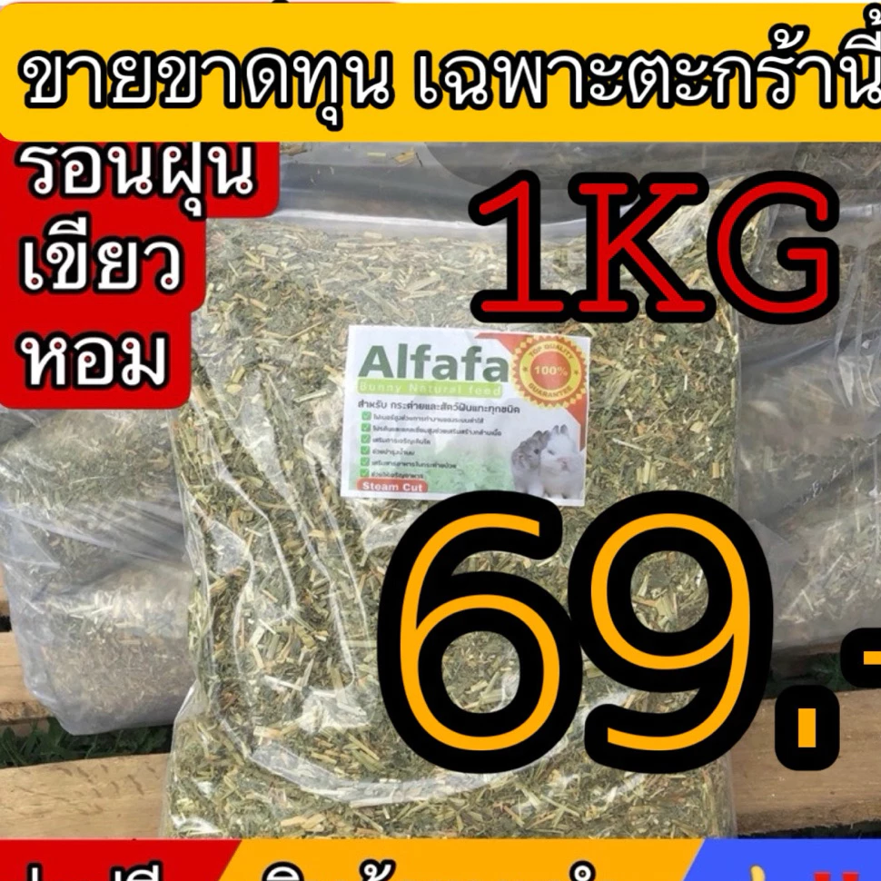 อัลฟาฟ่าสับโปร3กก ร่อนฝุ่นพิเศษ ออสเตรเลีย หญ้ากระต่าย แนะนำสำหรับกระต่ายเแพ้ฝุ่น ถุกที่_สุ.ดในซอปปี