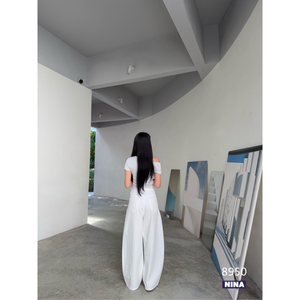 🌈𝑵𝒊𝒏𝒂.𝒋𝒆𝒂𝒏𝒔 #8950 กางเกงยีนส์ทรง บาร์เรล ผ้าไม่ยืด ทรงสวย เอวสูง ผ้าฟอกสีสวย - รูปที่ 6