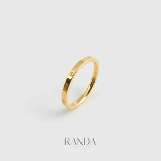 Randa แหวนLuna Dot ขนาด 1mm มีสามสี เงิน ทอง พิ้งโกล งานสแตนเลส ไม่บิด ไม่เบี้ยว แข็งแรง ทนทาน ไม่ลอก ของขวัญ