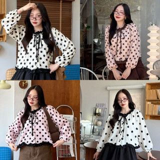 Cookies bear เสื้อแขนยาว แต่งระบายขอบ