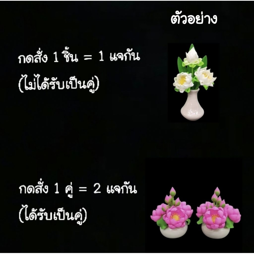 ดอกบัวหลวงดินไทย (รับเป็นคู่ กดสั่ง 2 แจกัน) จัดใส่กระถางเซรามิค ความสูงประมาณ 6 นิ้ว - รูปที่ 4
