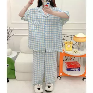 ชุดนอนสาวอวบ ผ้าฝ้ายญี่ปุ่น นุ่ม อก43-52-60 ชุดนอนสไตส์คุณหนู
