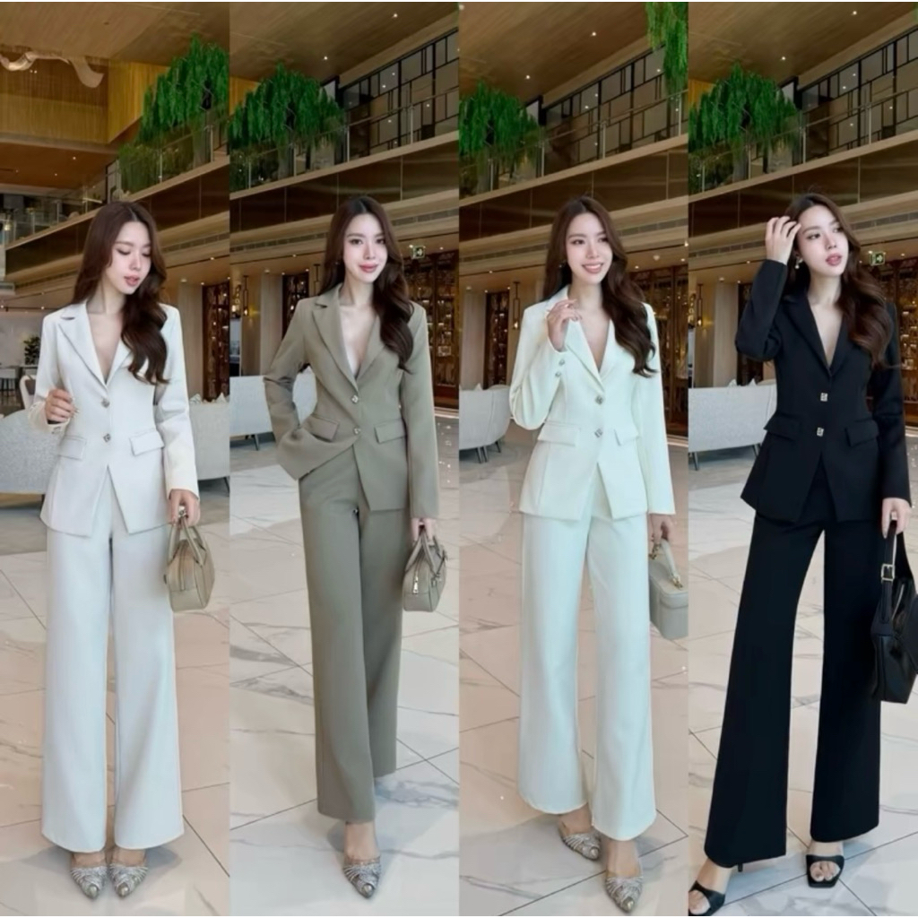 (Uesd) Brand Vellis Closet  รุ่น Corey สูทแขนยาว กางเกงขายาว Size L