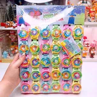 ลูกอมนาฬิกาข้อมือเป็นทั้งของเล่นเเละลูกอม 1 เเผง 30 ชิ้น