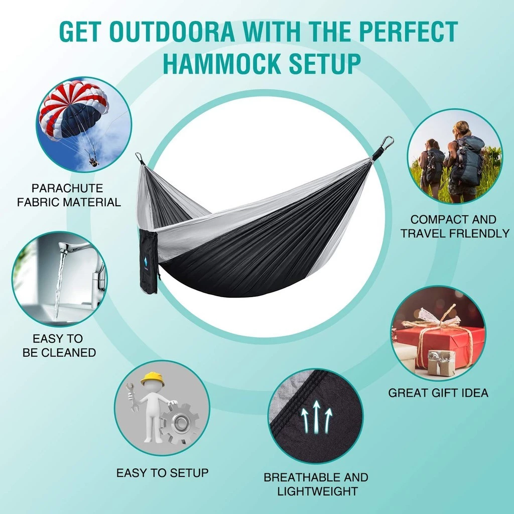 270x140cm เปลญวนผู้ใหญ่ เปล เปลสนาม พร้อมเชือก camping hammock camp thumbnail 3