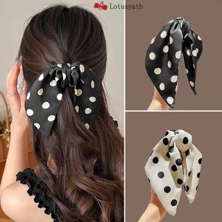 Lotusyath 2026 COD-ลายจุด โบว์ กิ๊บติดผม หางม้าสูง กิ๊บติดผม อเนกประสงค์ แฟชั่น เครื่องประดับศีรษะ