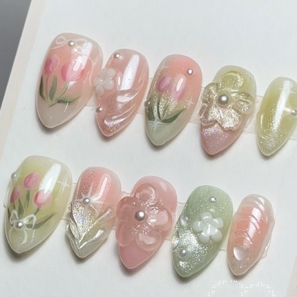 เล็บปลอมธีมดอกไม้ secret garden | luna_nailie