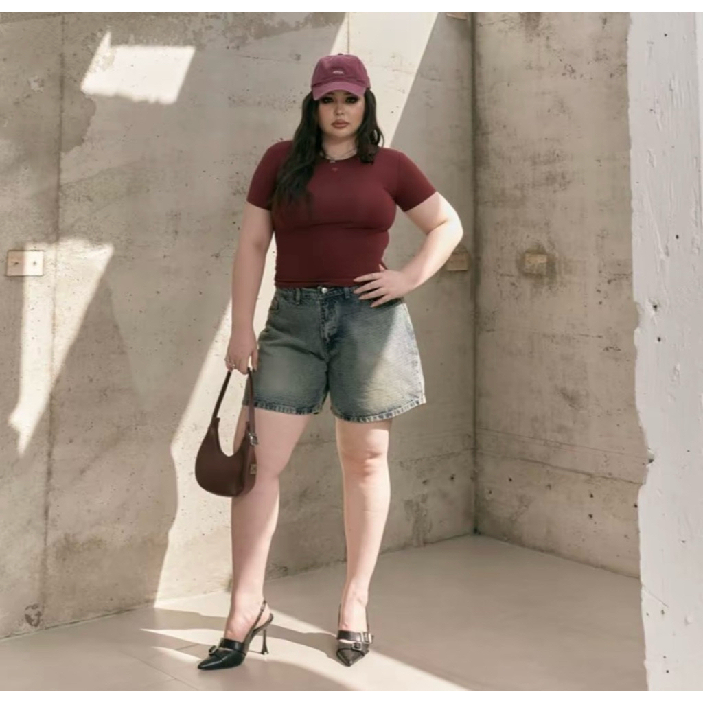 กางเกงยีนขาสั้นสีสนิมatipaมือ2